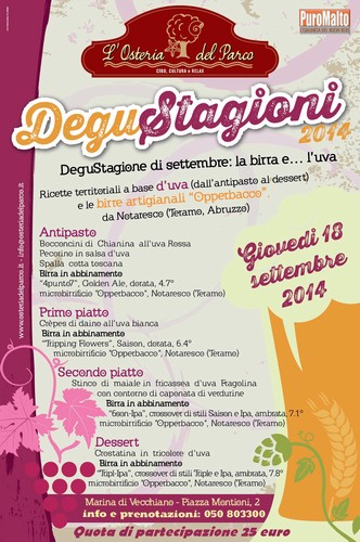 DEGUSTAGIONI ALL'OSTERIA DEL PARCO